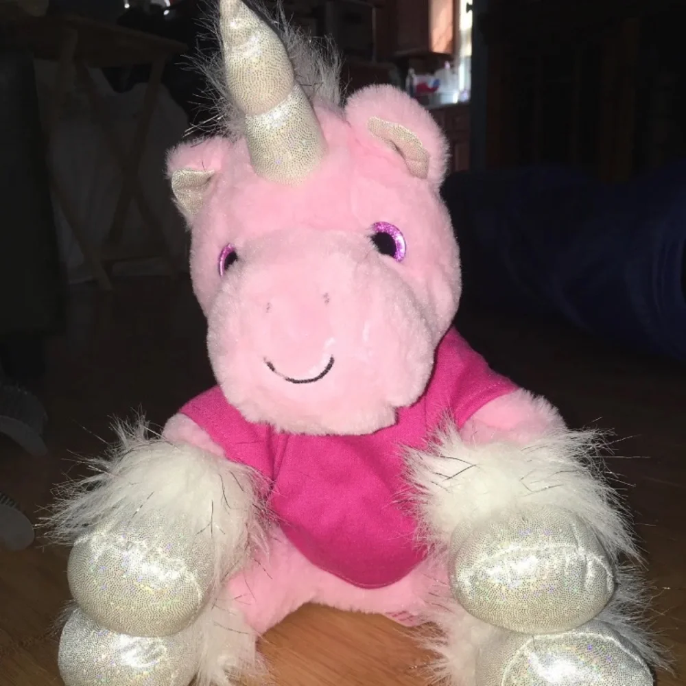 The Bear Factory Unicorn Pink Plush Stuffed Animal Toy Horse Glitter Hooves 14" - Picture 1 of 6
